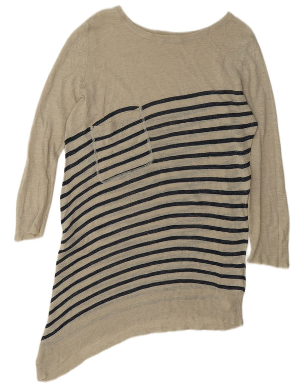 Marks & Spencer Pull asymétrique à col bateau pour femme UK 12 Medium Bei