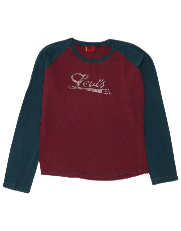 Levi's Haut graphique à manches longues pour femme UK 14 Bordeaux moyen Colourblock
