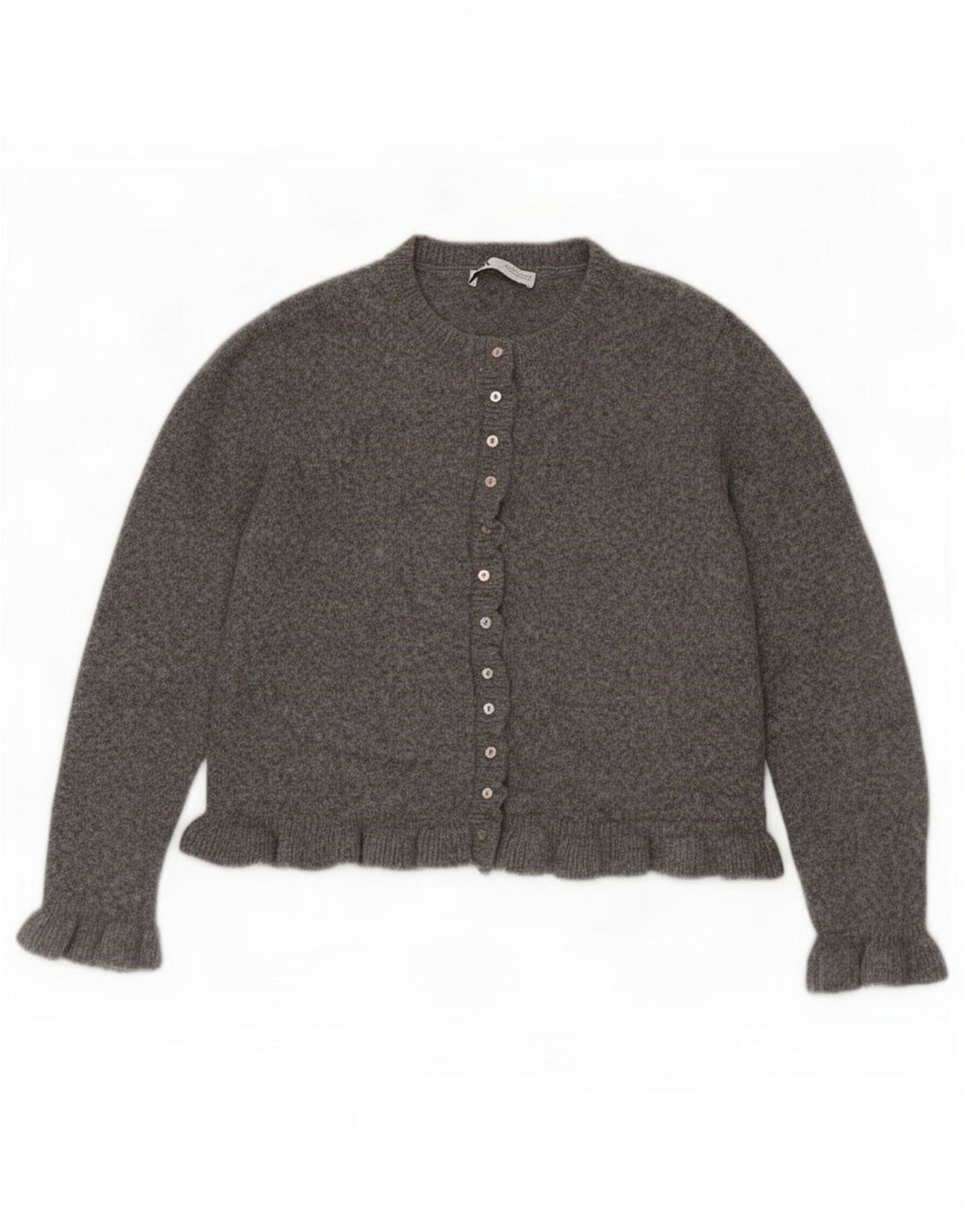 Zara Cardigan Femme Pull UK 16 Large Gris Polyester