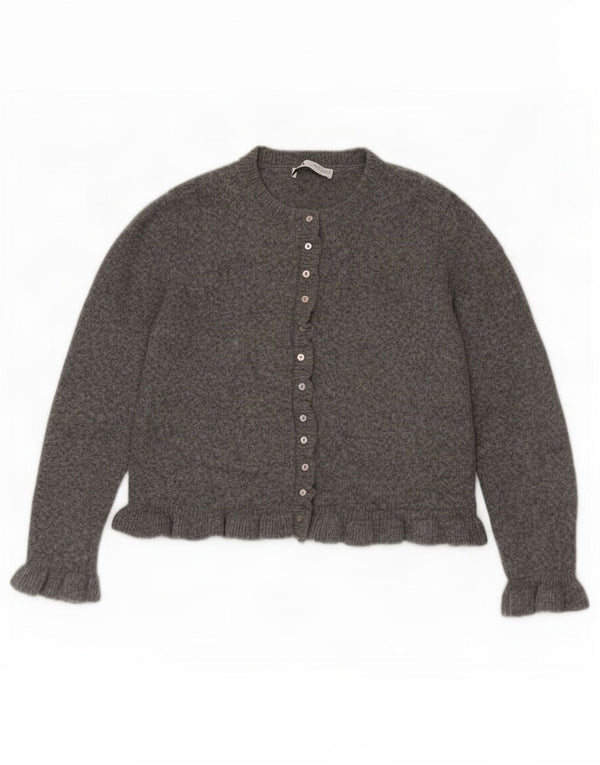 Zara Cardigan Femme Pull UK 16 Large Gris Polyester