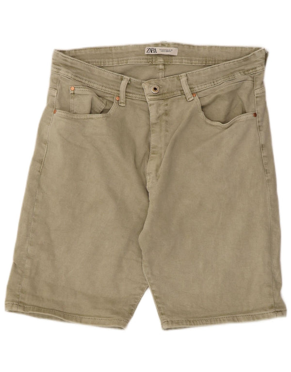 Zara Short en jean pour homme EU 46 XL W36 Kaki Coton