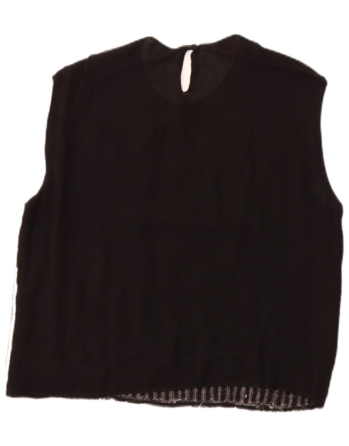 WITTY GIRL Haut chemisier sans manches pour femme UK 44 Viscose rayée noire moyenne
