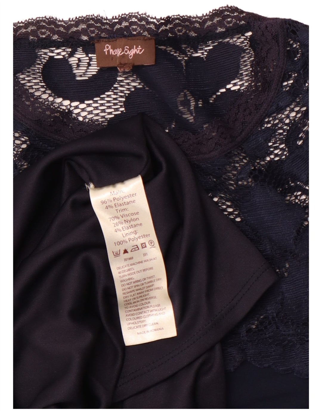 PHASE EIGHT Robe longue à manches longues pour femme UK 12 Bleu marine moyen floral