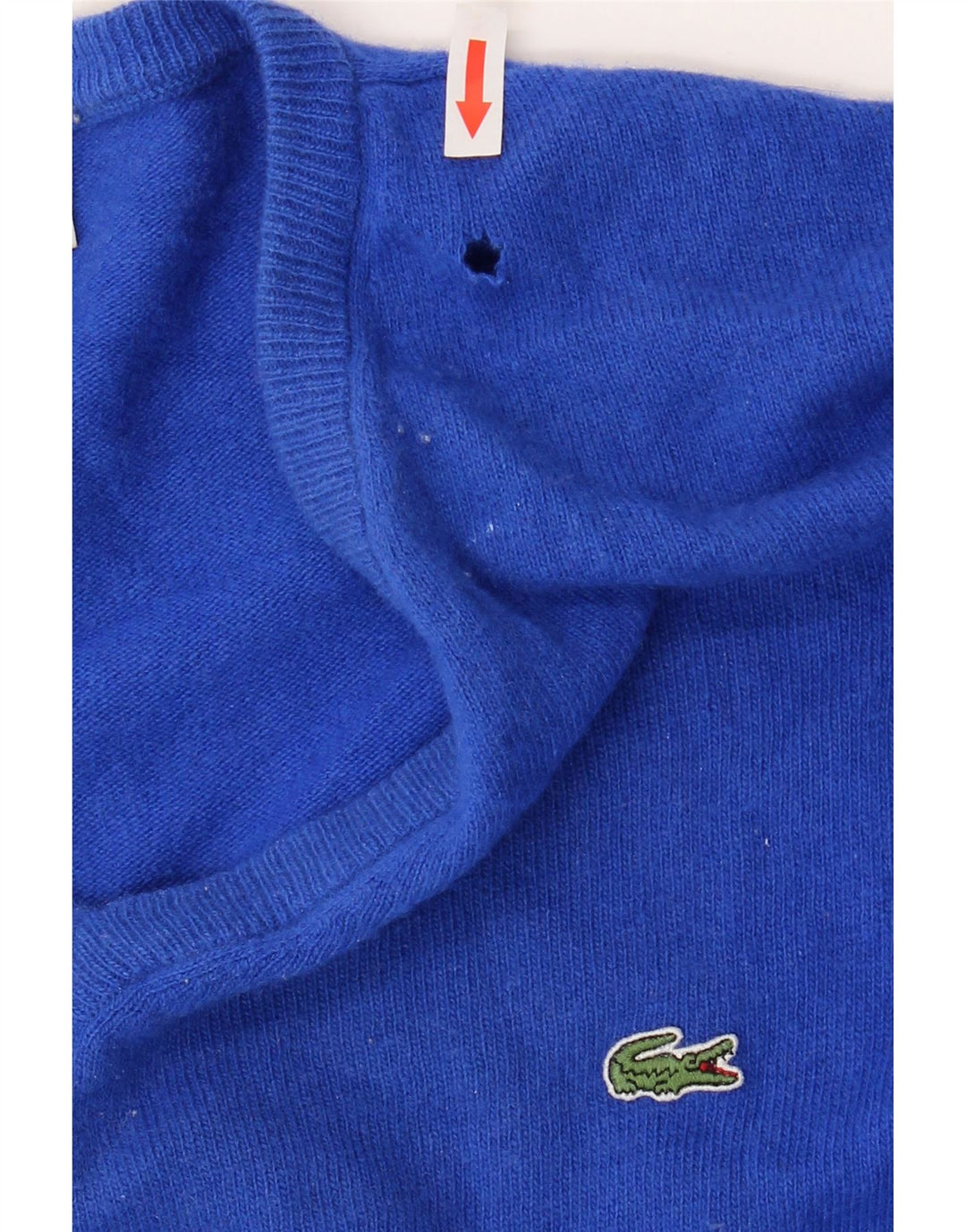 Lacoste Pull col V pour homme Taille 6 XL Laine vierge bleue