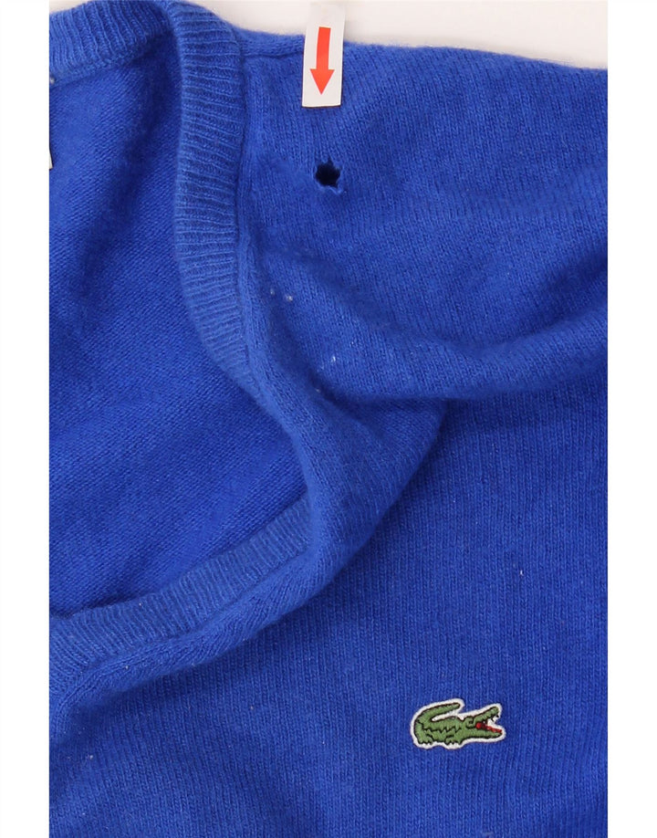 Lacoste Pull col V pour homme Taille 6 XL Laine vierge bleue