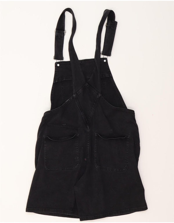 FAT FACE Womens Dungarees Denim Shorts UK 12 Medium W34 Black Cotton