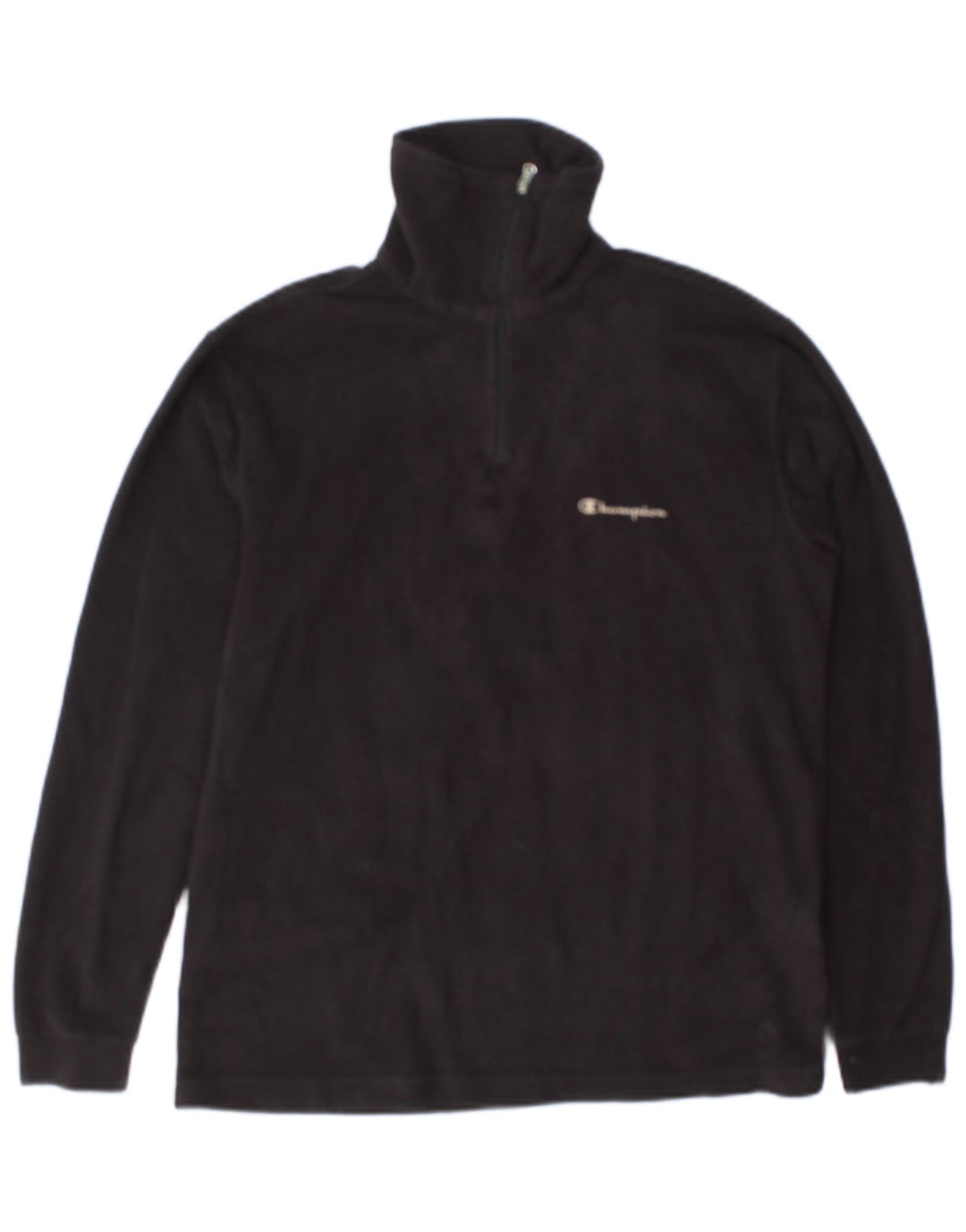 Champion Pull polaire à col zippé pour homme Petit Noir Polyester