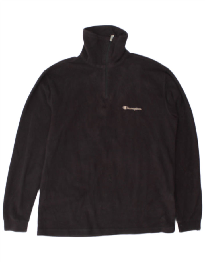 Champion Pull polaire à col zippé pour homme Petit Noir Polyester