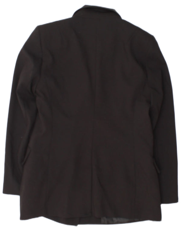 Zara Veste Blazer Double Boutonnage Femme UK 18 XL Noir Polyester