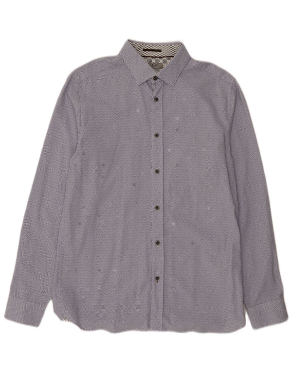 Ted Baker Chemise Homme Taille 3 Bleu Moyen Floral Modal