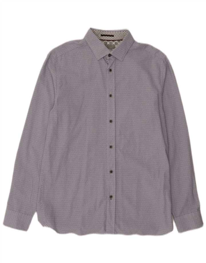 Ted Baker Chemise Homme Taille 3 Bleu Moyen Floral Modal