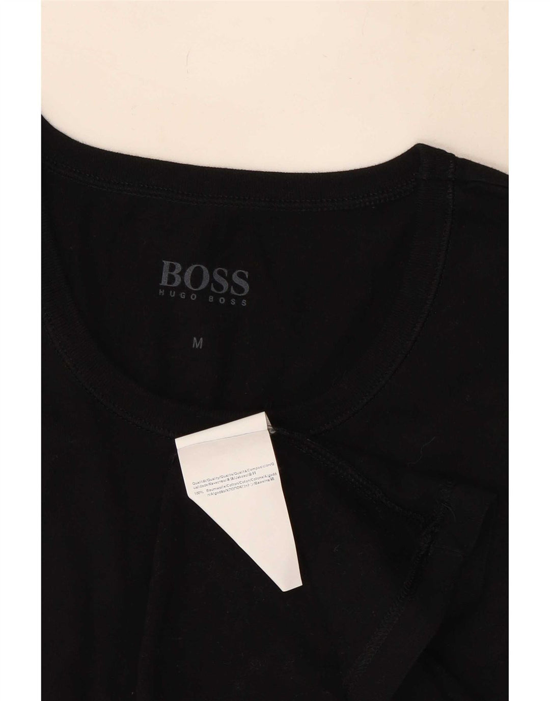 Hugo Boss Homme T-Shirt Top Coton Noir Moyen