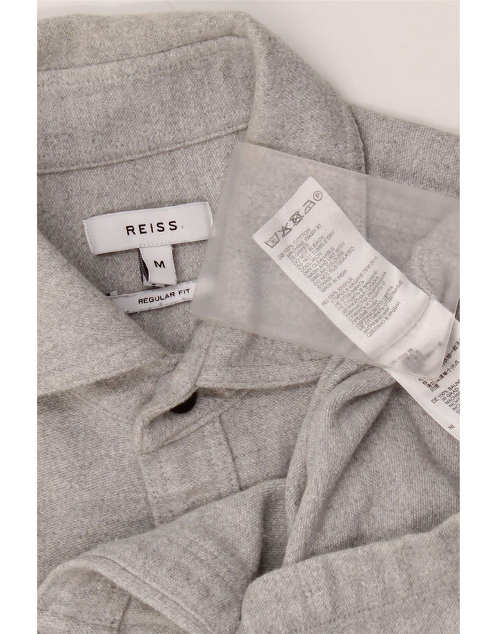 Reiss Chemise Regular Fit Flanelle Homme Gris Moyen Coton
