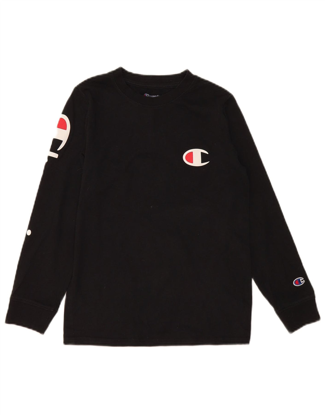 Champion Garçon Graphic Top Manches Longues 9-10 ans Coton Noir Moyen