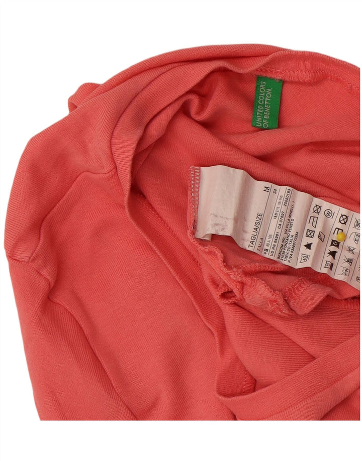 Benetton T-Shirt Femme Top UK 12 Coton Rose Moyen