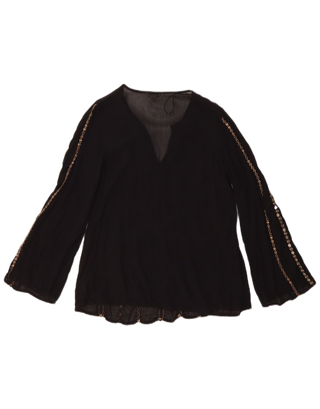 MONSOON Chemisier à manches longues pour femme UK 8 Small Noir Viscose