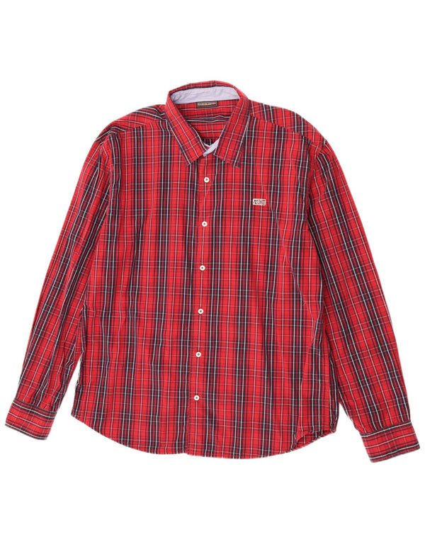 Napapijri Chemise Géographique Femme 3XL Rouge à Carreaux Coton