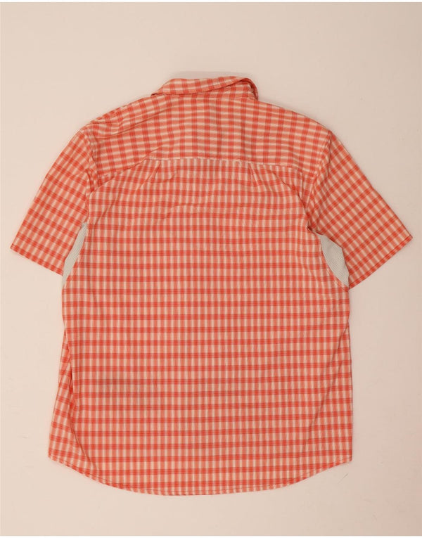 Adidas Chemise à manches courtes Climalite pour homme en polyester à carreaux orange