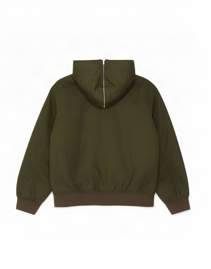 Armani Veste bomber à capuche pour homme UK 40 Large Kaki Polyester