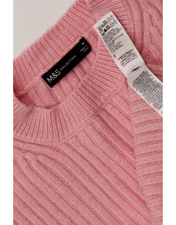 Marks & Spencer Pull à col rond pour femme UK 14 Polyester rose moyen