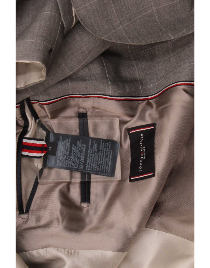 Tommy Hilfiger Veste blazer sur mesure à 2 boutons pour homme IT 54 2XL Gris à carreaux