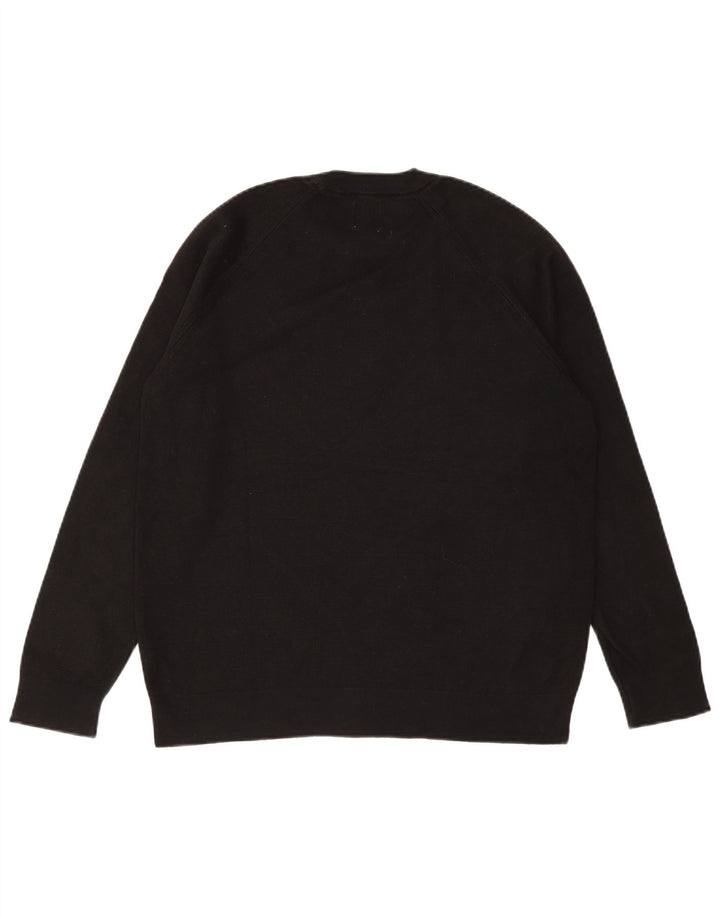 ZARA Pull ras du cou pour homme en coton noir moyen