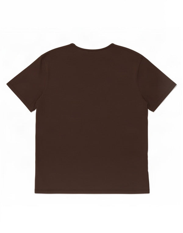 Massimo Dutti T-Shirt Homme Haut Large Marron Coton