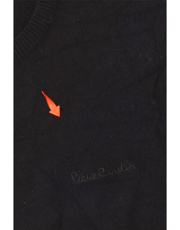 PIERRE CARDIN Pull col rond homme petit noir acrylique