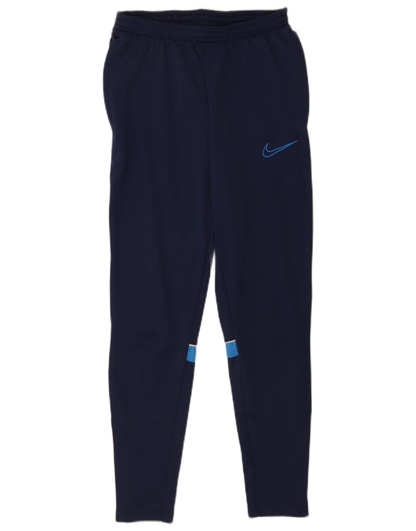 Nike Pantalon de survêtement Dri Fit pour homme Taille S Bleu marine Colorblock Polyester