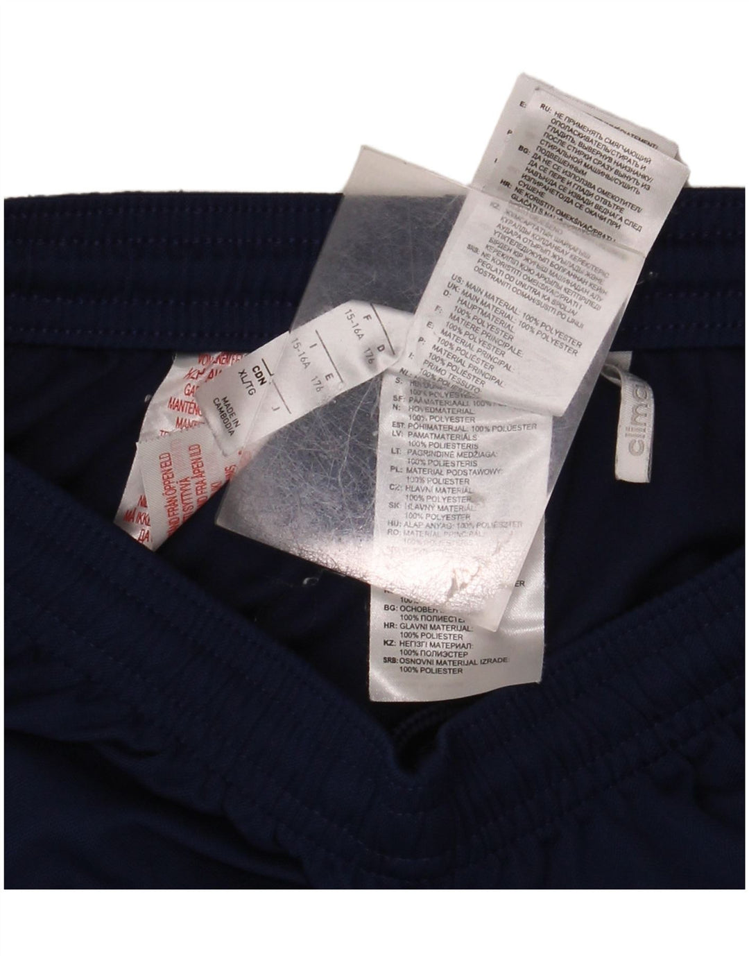 ADIDAS Short de sport Climalite Garçon 15-16 ans Bleu Marine Polyester
