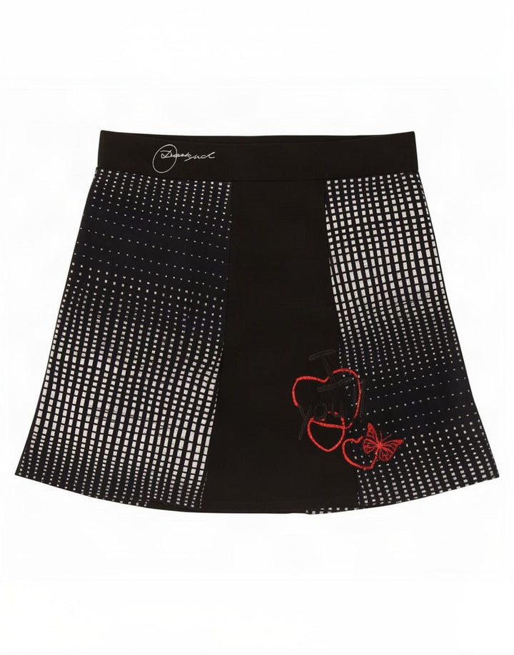 Desigual Mini-jupe graphique Medium W32 Noir Géométrique Viscose Femme