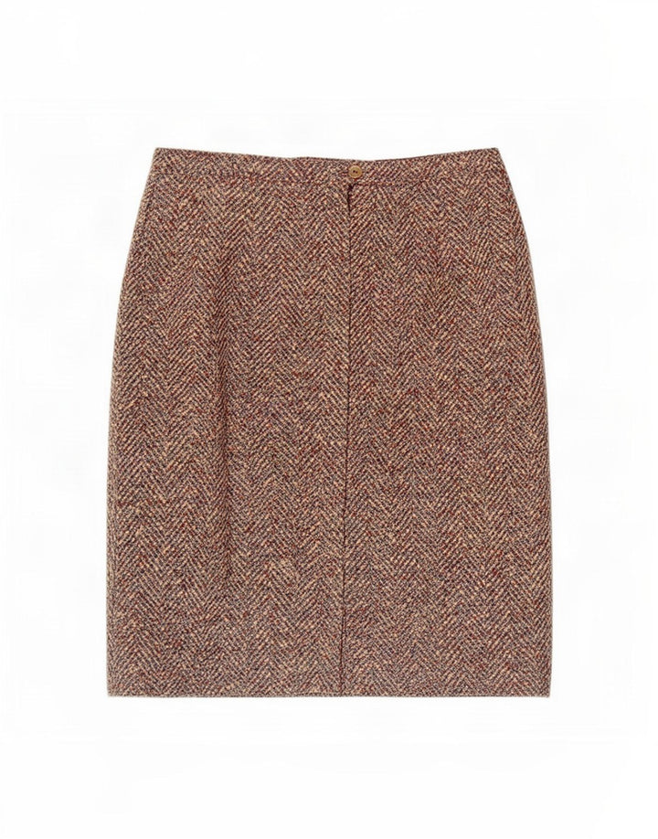 jupe crayon femme vintage Medium W30 Brown Herringbone