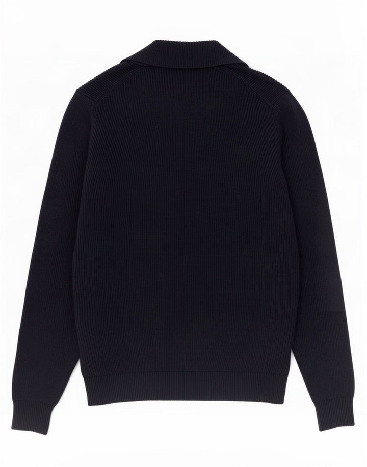 Marks & Spencer Pull à col zippé pour homme Bleu marine moyen Polyester