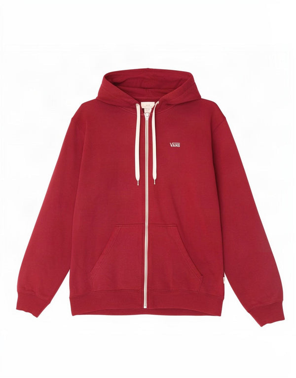 Vans Pull à capuche zippé pour femme UK 16 Grand coton bordeaux