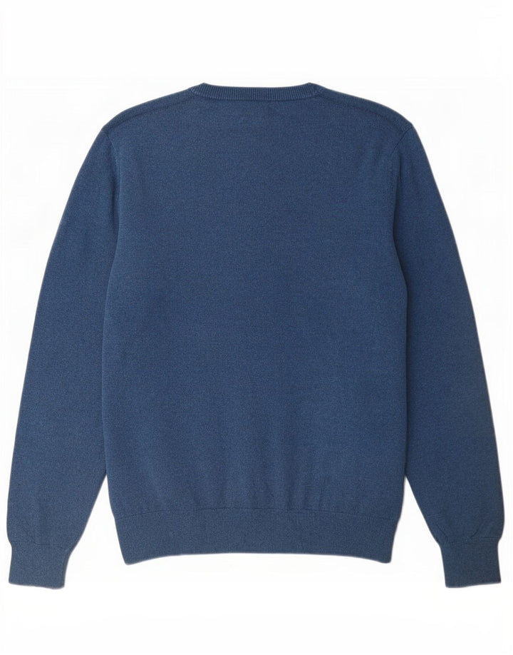 Marks & Spencer Pull Col V Homme Bleu Moyen Coton