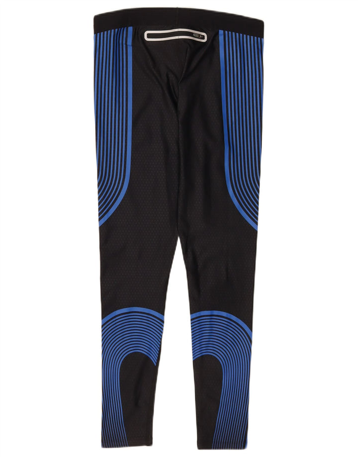 Nike Leggings Femme UK 42 Medium Noir Colorblock Polyester Sports