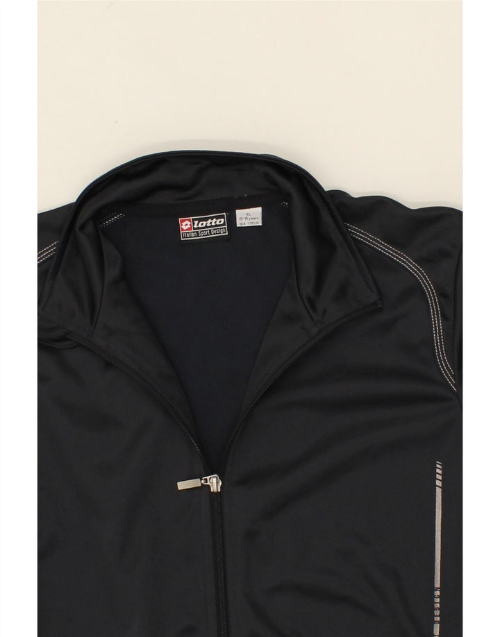 LOTTO Boys Graphic Tracksuit Top Jacket 15-16 Years XL Navy Blue Polyester Vintage Lotto and Second-Hand Lotto from Messina Hembry 