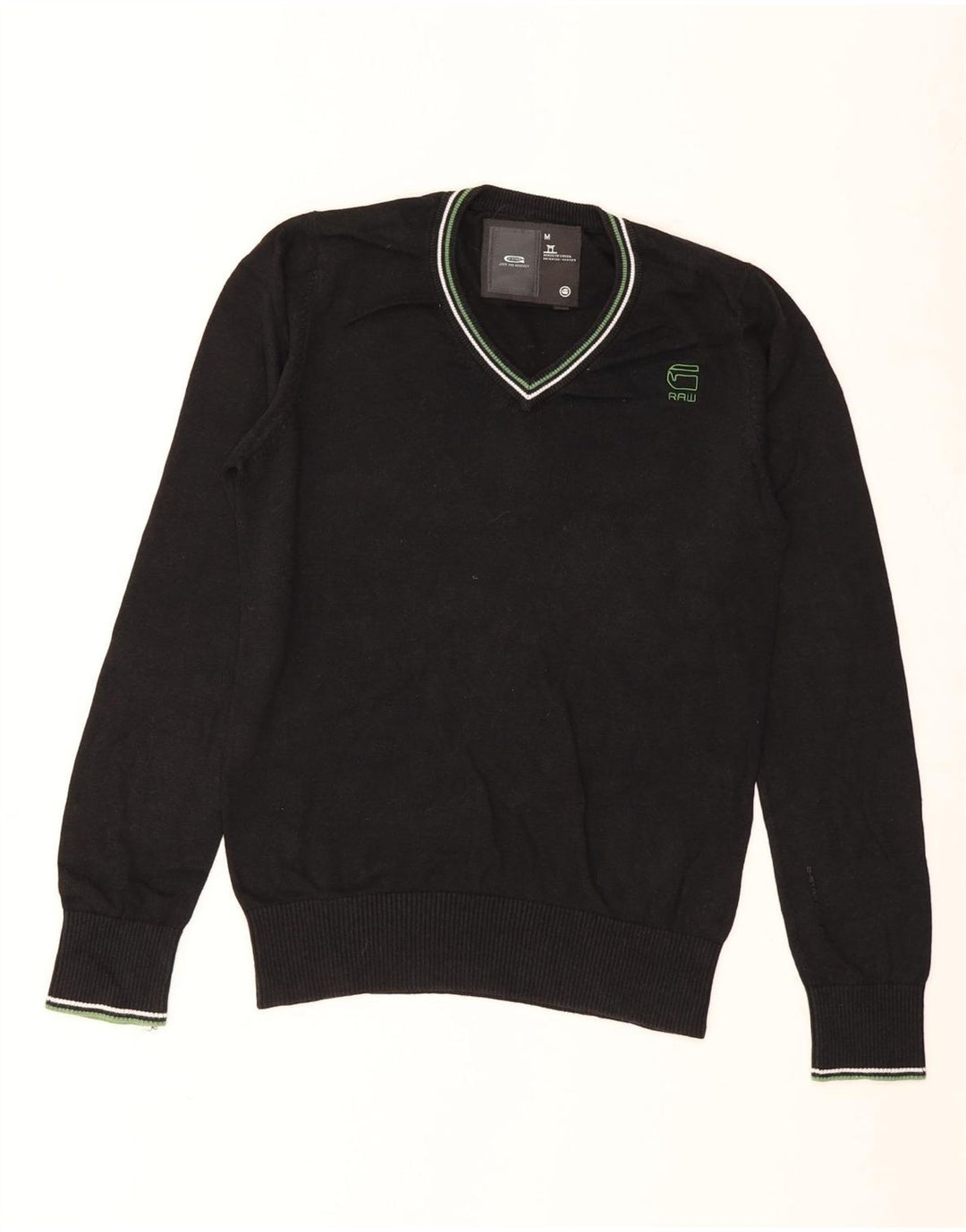 G-STAR Pull Col V Homme Noir Moyen Rayé Coton