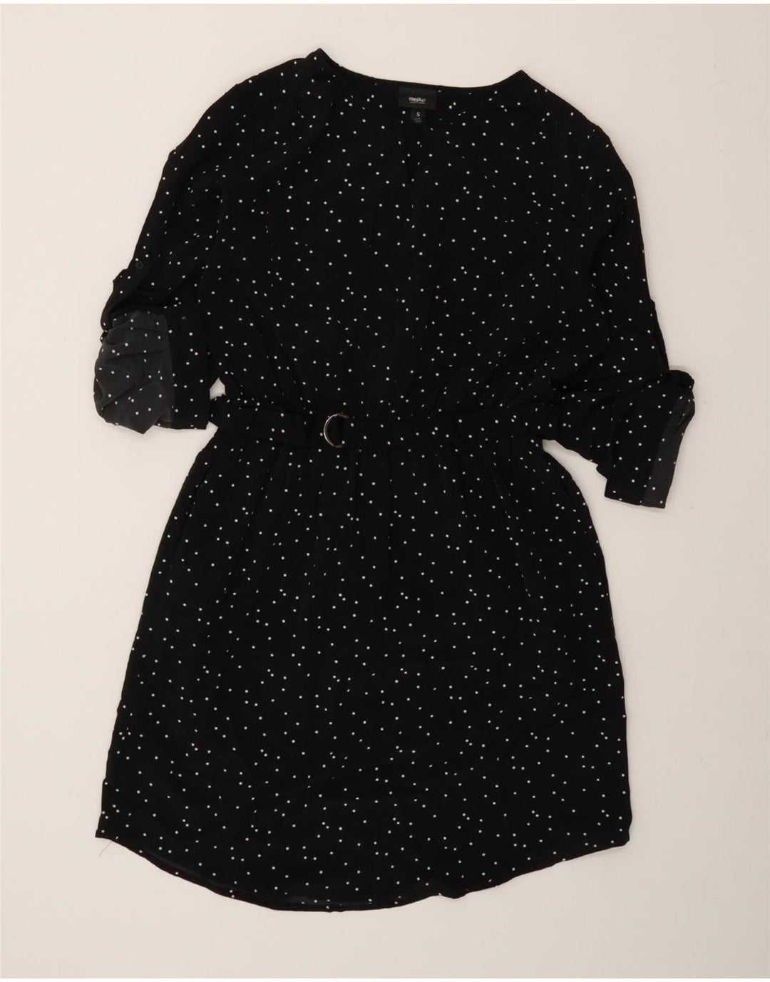 MOSSIMO Womens Batwing A-Line Dress UK 10 Small Black Spotted Polyester Vintage Mossimo and Second-Hand Mossimo from Messina Hembry 
