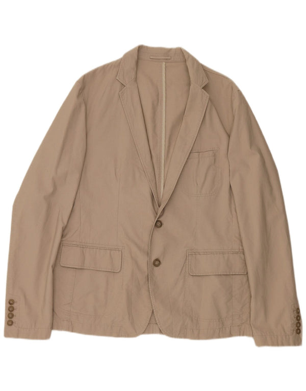 ZARA Veste blazer à 2 boutons pour homme EU 54 XL Beige Coton