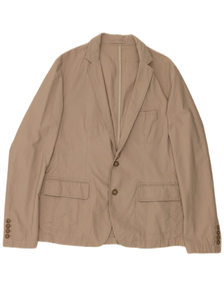 ZARA Veste blazer à 2 boutons pour homme EU 54 XL Beige Coton