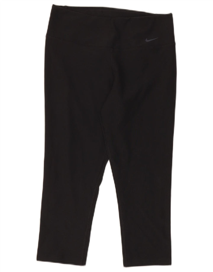 Nike Legging Capri Dri Fit pour femme UK 10 Petit Noir Polyester