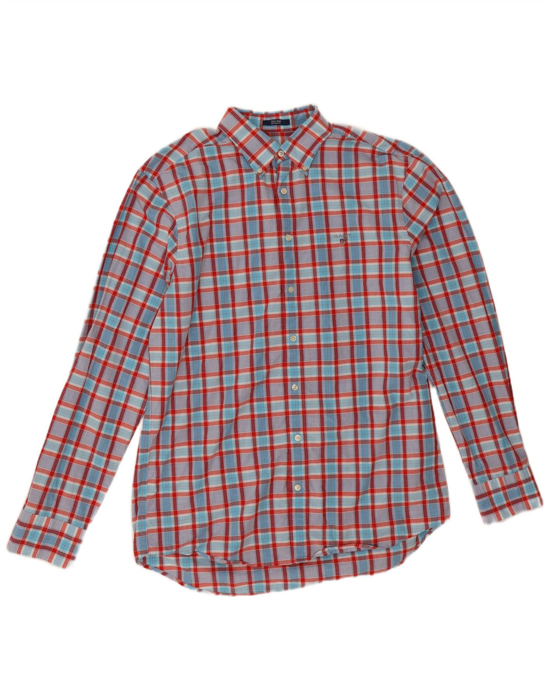 Gant Chemise coupe classique pour homme Taille 41/42 16 1/2 Grand carreaux multicolores