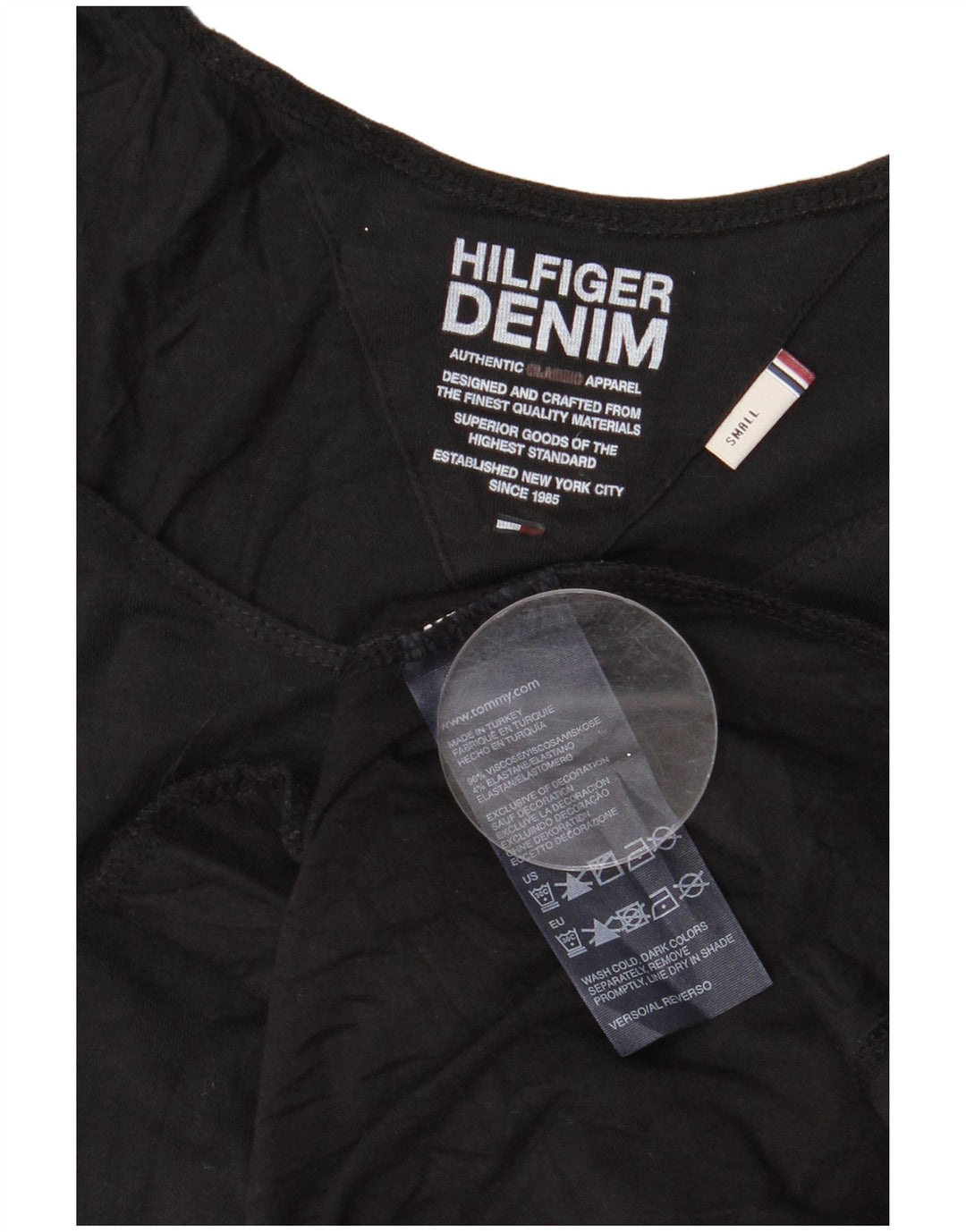 Tommy Hilfiger Robe basique sans manches pour femme UK 10 Petite viscose noire