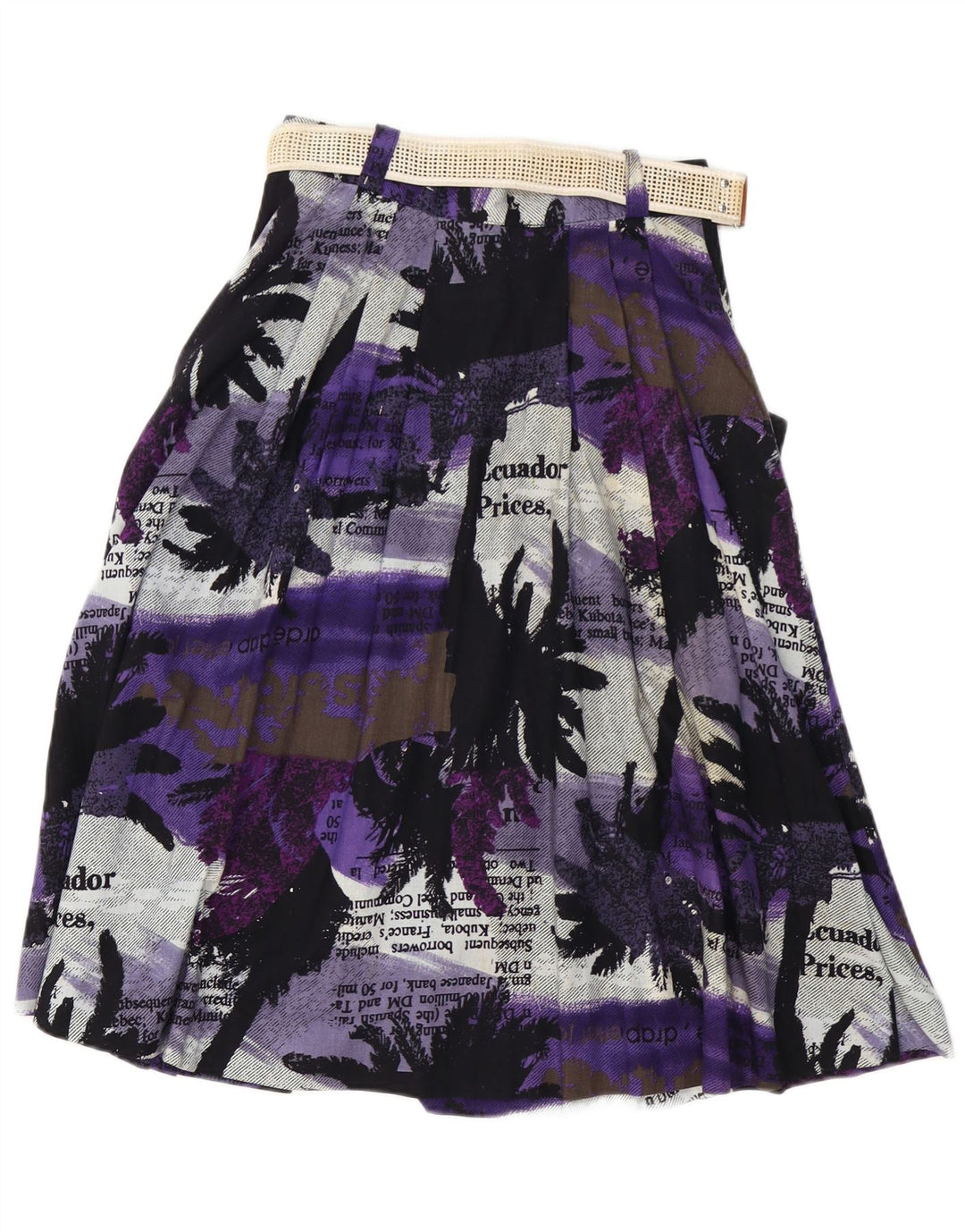 vintage Femme Graphique A-Line Jupe W26 Petit Violet