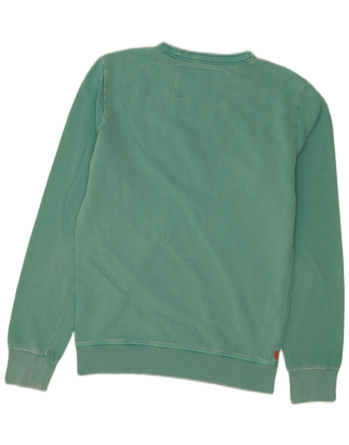 Superdry Homme Sweatshirt Jumper Petit Vert Coton