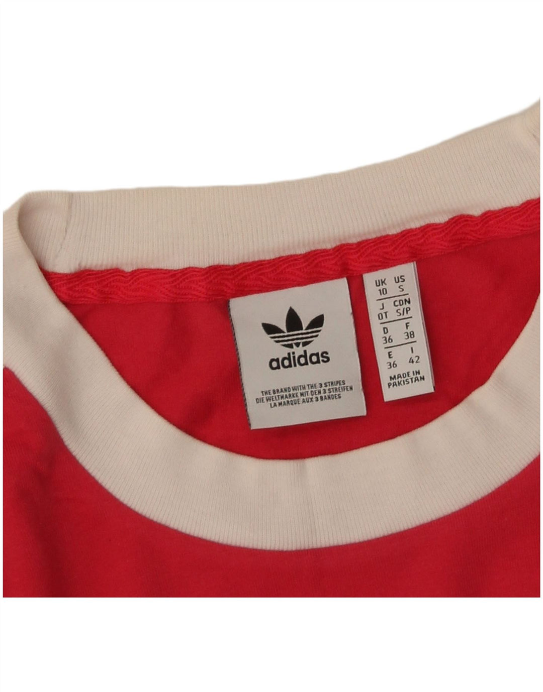 Adidas Haut à manches longues pour femme UK 10 Small Rouge Colourblock