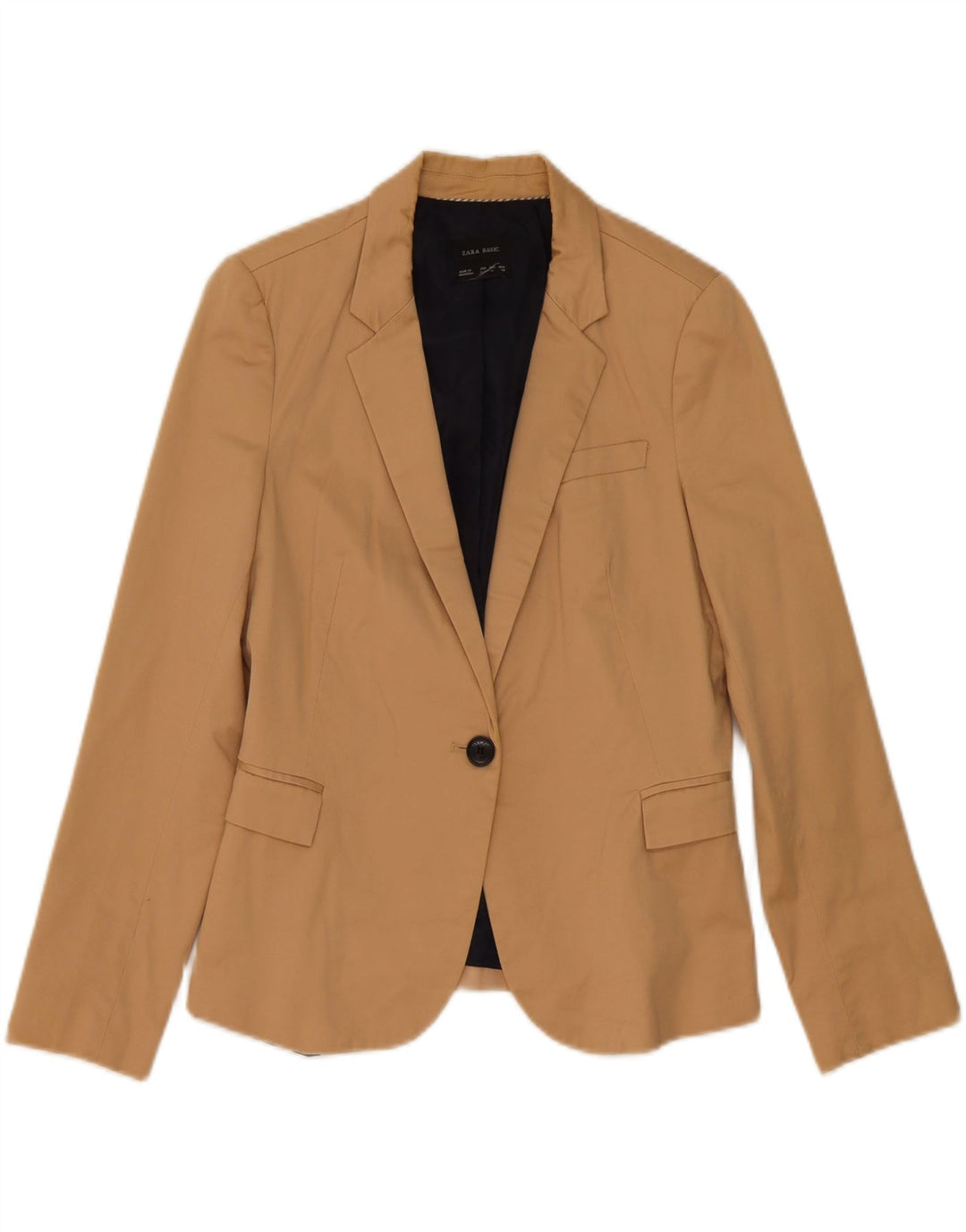 Zara Veste blazer à 1 bouton pour femme UK 16 Large Beige