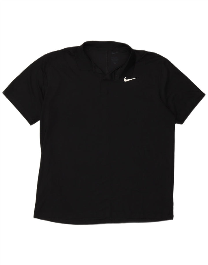 Polo Nike Dri Fit pour hommes, grand, noir, polyester
