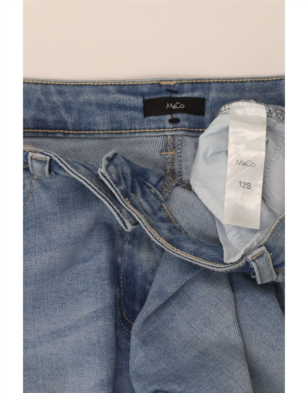 M&Co Jean Slim Femme UK 12 Moyen W32 L27 Bleu Coton